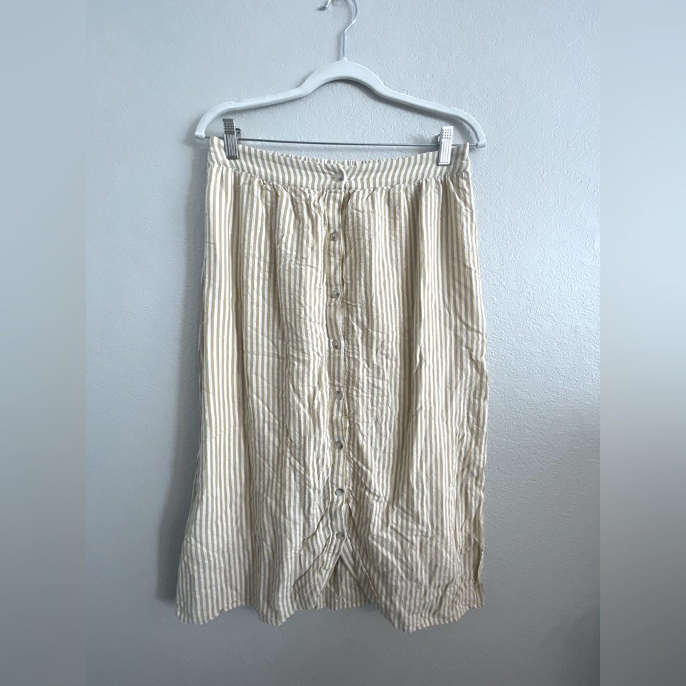Roolee yellow island striped tea skirt